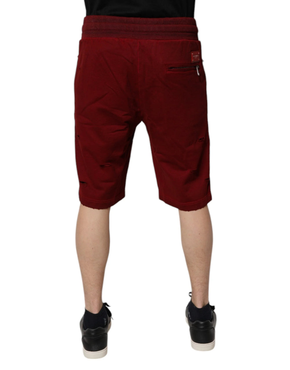 Dolce & Gabbana Bordeaux Cotton Bermuda Men Sweatshorts Shorts - Bermudas