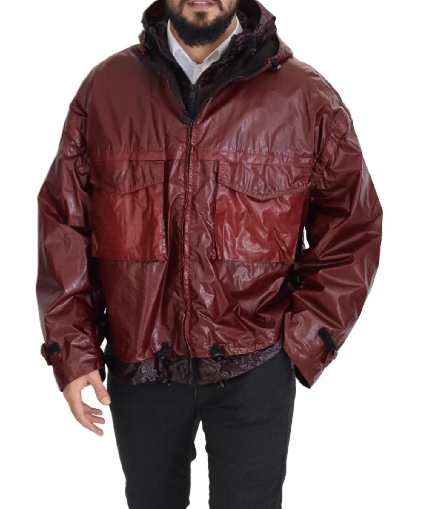 Dolce & Gabbana Bordeaux Cotton Hooded Full Zip Jacket - IT50 | L - Track Jackets