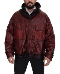 Dolce & Gabbana Bordeaux Cotton Hooded Full Zip Jacket - IT50 | L - Track Jackets