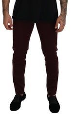 Dolce & Gabbana Bordeaux Cotton Stretch GOLD Denim Jeans - IT44 | XS - Jeans