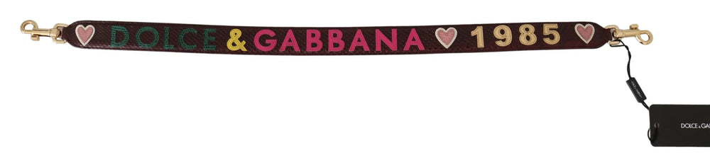 Dolce & Gabbana Bordeaux Exotic Skin Leather Belt Shoulder Strap - Handbag & Wallet Accessories