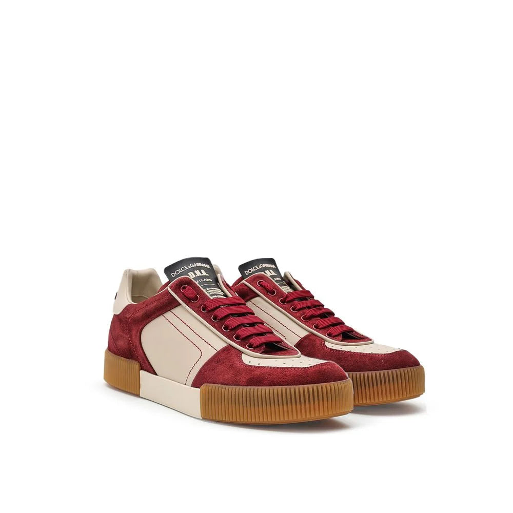 Dolce & Gabbana Bordeaux Leather Low Top Sneakers - EU43.5/US10.5