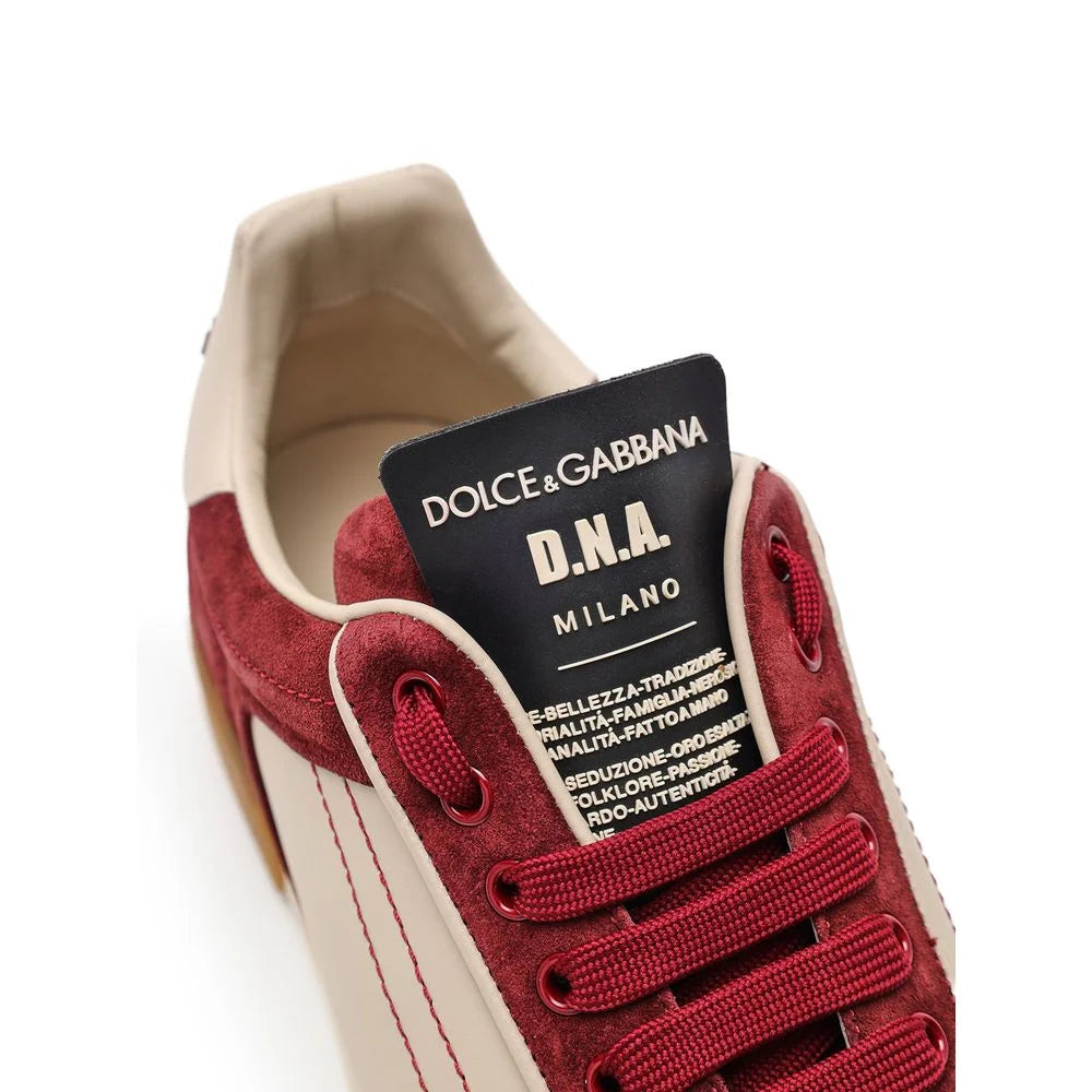 Dolce & Gabbana Bordeaux Leather Low Top Sneakers - EU43.5/US10.5
