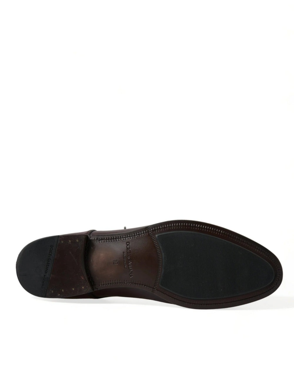 Dolce & Gabbana Bordeaux Leather Men Formal Derby Dress Shoes - EU44/US11 - Shoes