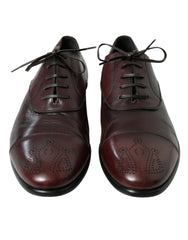 Dolce & Gabbana Bordeaux Leather Men Formal Derby Dress Shoes - EU44/US11 - Shoes