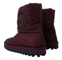 Dolce & Gabbana Bordeaux Nylon Boots Padded Mid Shoes - EU44/US11