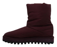 Dolce & Gabbana Bordeaux Nylon Boots Padded Mid Shoes - EU44/US11