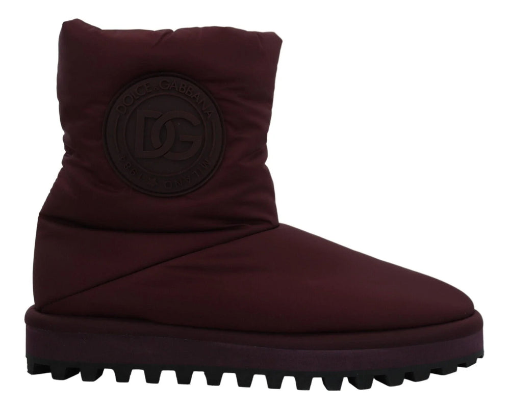 Dolce & Gabbana Bordeaux Nylon Boots Padded Mid Shoes - EU44/US11 - Boots