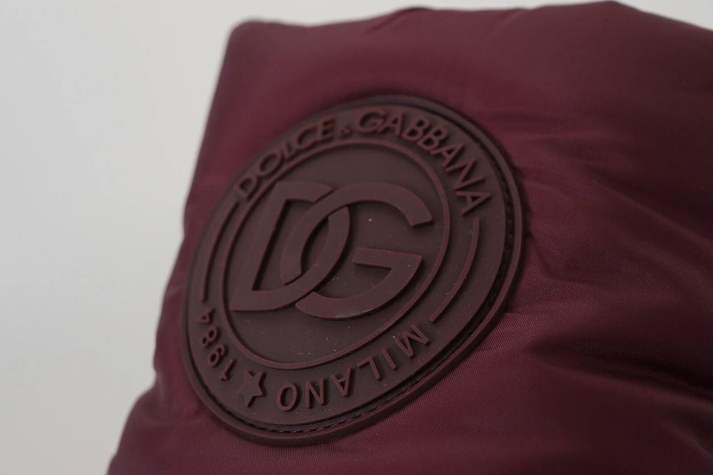 Dolce & Gabbana Bordeaux Nylon Boots Padded Mid Shoes - EU44/US11 - Boots