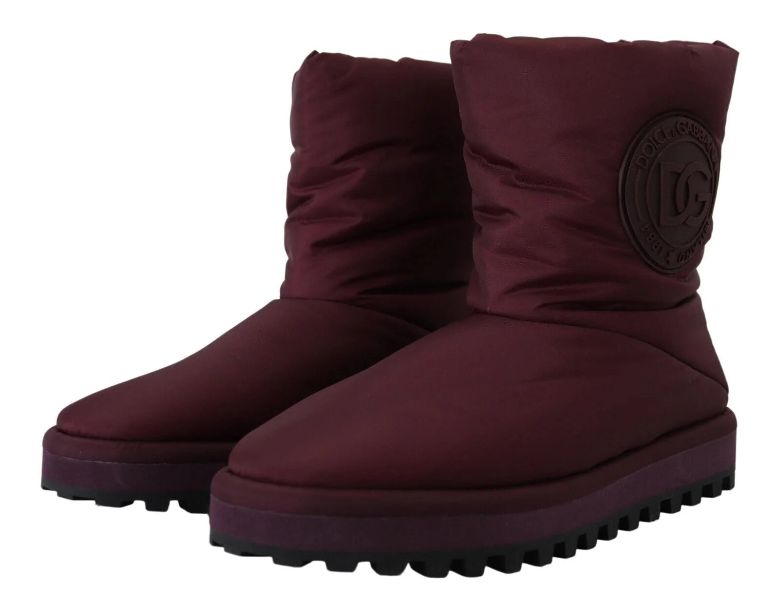 Dolce & Gabbana Bordeaux Nylon Boots Padded Mid Shoes - EU44/US11