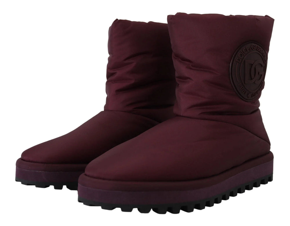 Dolce & Gabbana Bordeaux Nylon Boots Padded Mid Shoes - EU44/US11
