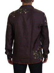Dolce & Gabbana Bordeaux Ostrich Silk Satin Casual Mens Shirt - IT3 | XS - Shirts