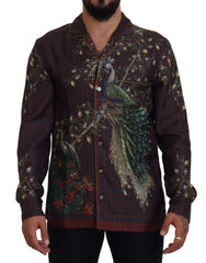 Dolce & Gabbana Bordeaux Ostrich Silk Satin Casual Mens Shirt - IT3 | XS - Shirts