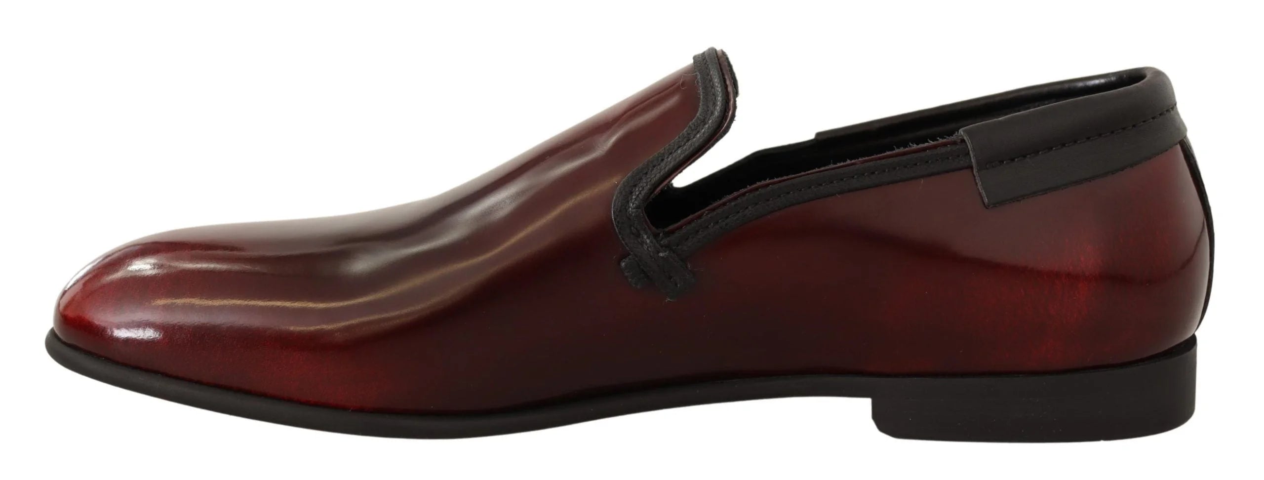 Dolce & Gabbana Bordeaux Patent Leather Dress Loafers Shoes - EU40.5/US7.5 - Flats