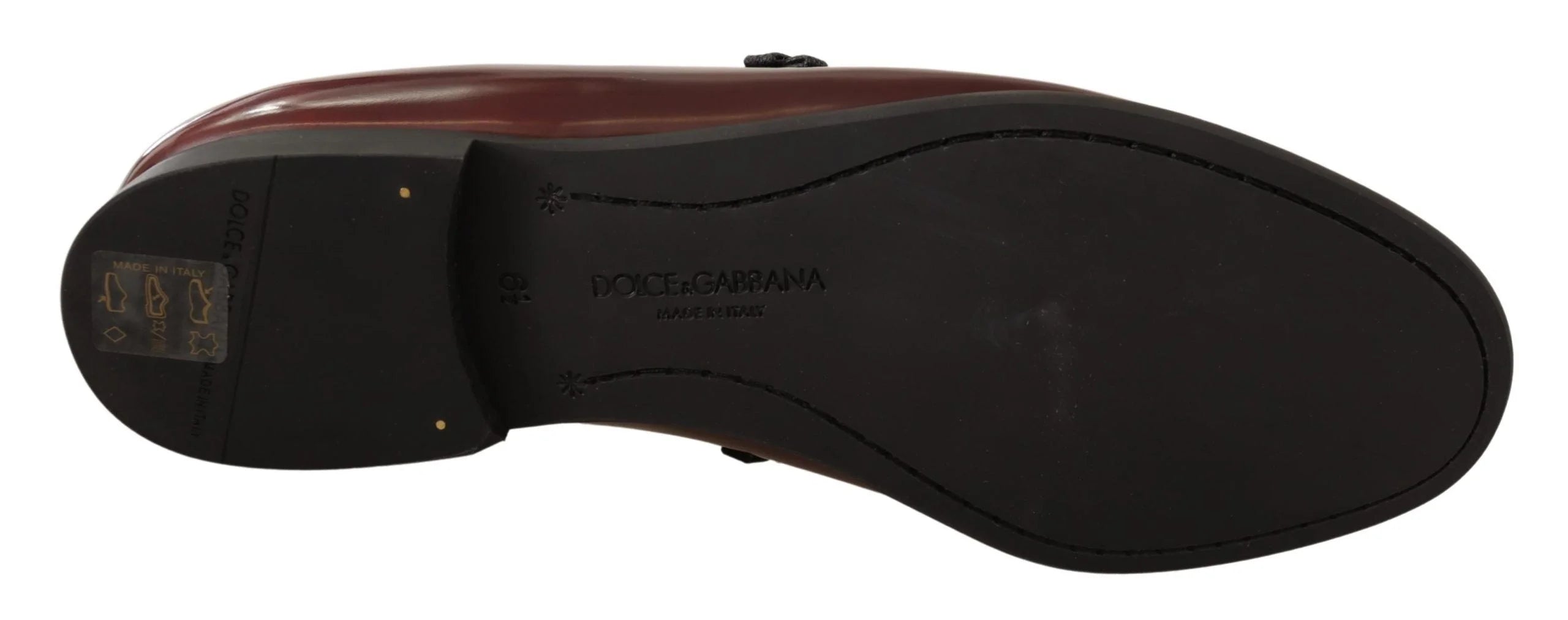 Dolce & Gabbana Bordeaux Patent Leather Dress Loafers Shoes - EU40.5/US7.5 - Flats