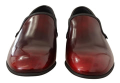 Dolce & Gabbana Bordeaux Patent Leather Dress Loafers Shoes - EU40.5/US7.5 - Flats