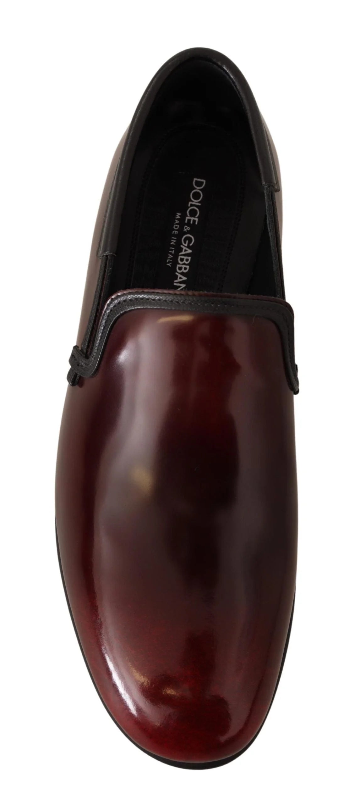 Dolce & Gabbana Bordeaux Patent Leather Dress Loafers Shoes - EU40.5/US7.5 - Flats