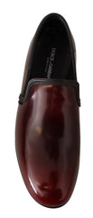 Dolce & Gabbana Bordeaux Patent Leather Dress Loafers Shoes - EU40.5/US7.5 - Flats