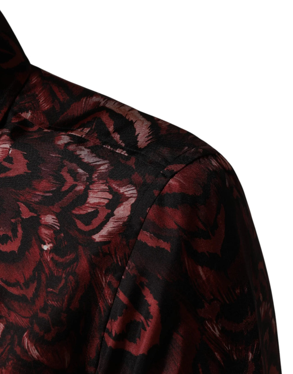 Dolce & Gabbana Bordeaux Patterned Collared Men Dress Shirt - IT40 | M