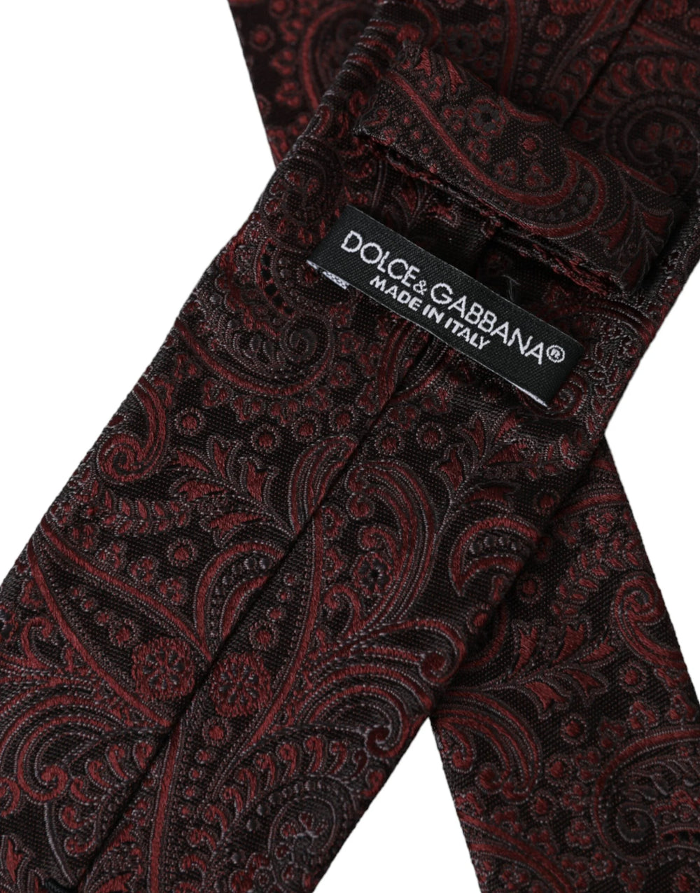Dolce & Gabbana Bordeaux Patterned Silk Adjustable Men Tie - Neckties