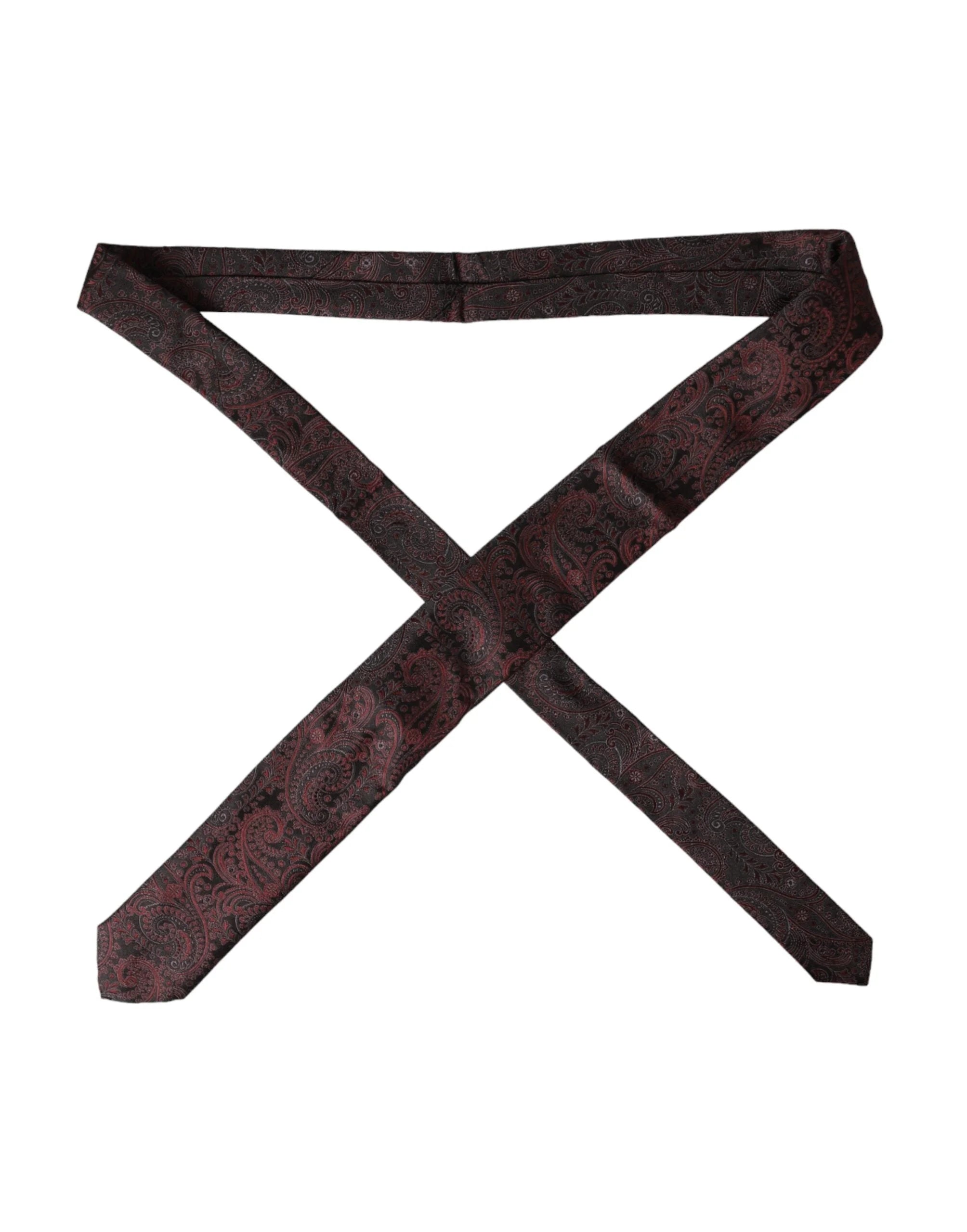 Dolce & Gabbana Bordeaux Patterned Silk Adjustable Men Tie - Neckties