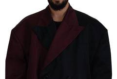 Dolce & Gabbana Bordeaux Polyester Double Breasted Jacket - IT50 | L - Sport Jackets