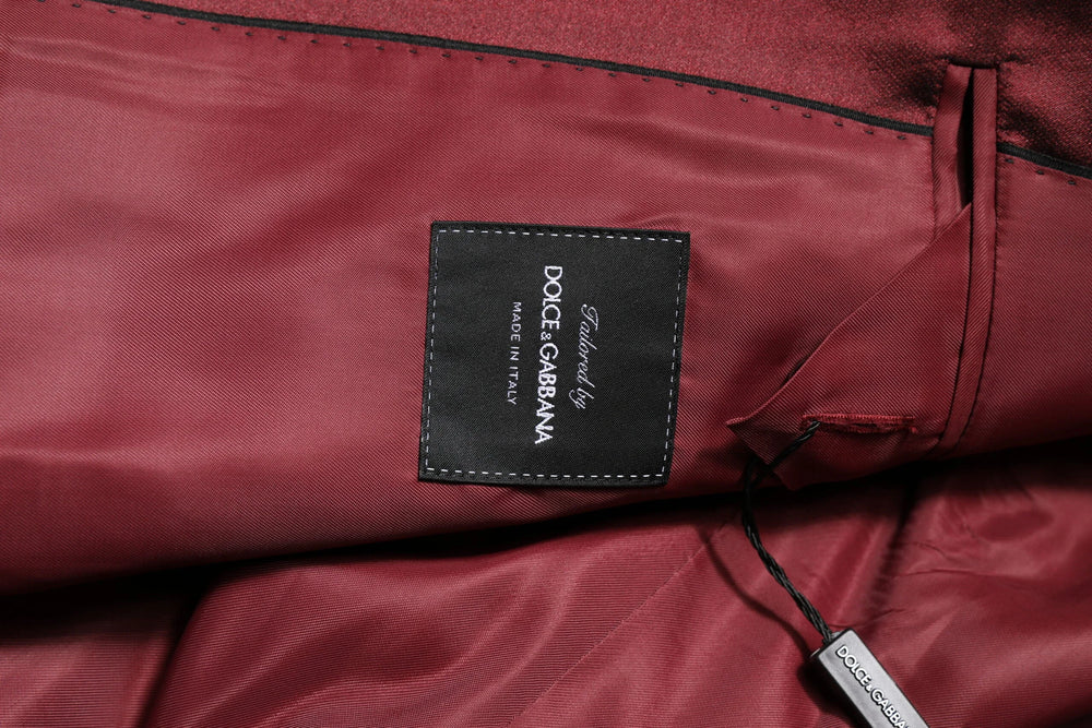 Dolce & Gabbana Bordeaux Silk 2 Piece Single Breasted Suit - IT50 | L - Suits