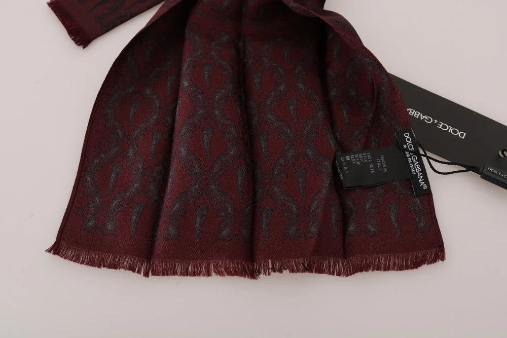 Dolce & Gabbana Bordeaux Silk Crown Chili Scarf - Scarves & Shawls