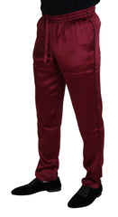Dolce & Gabbana Bordeaux Silk DG Sleep Lounge Pants - IT48 | M - Joggers