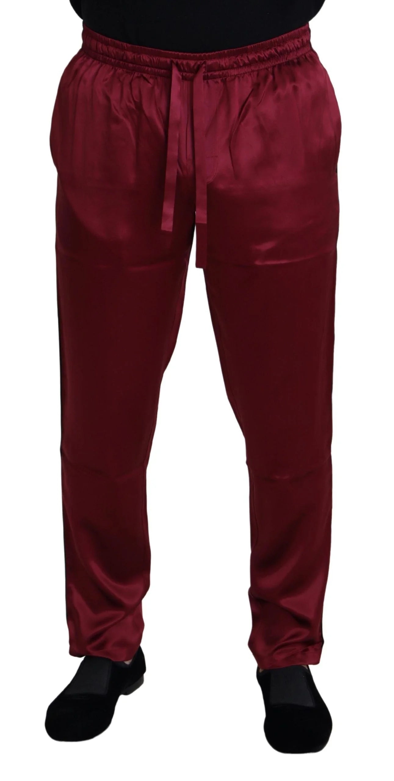 Dolce & Gabbana Bordeaux Silk DG Sleep Lounge Pants - IT48 | M - Joggers
