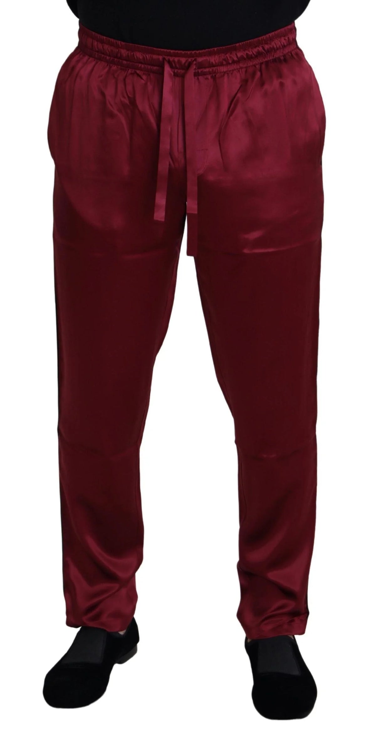 Dolce & Gabbana Bordeaux Silk DG Sleep Lounge Pants - IT48 | M - Joggers
