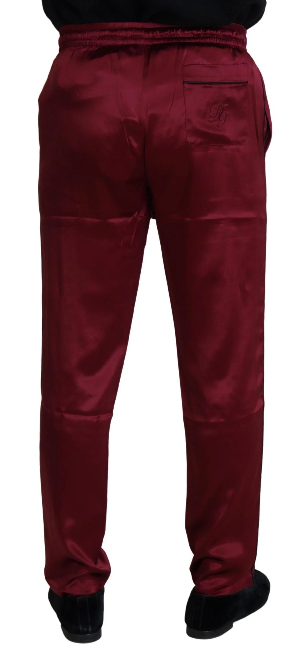 Dolce & Gabbana Bordeaux Silk DG Sleep Lounge Pants - IT48 | M - Joggers