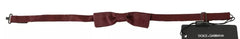 Dolce & Gabbana Bordeaux Silk Floral Faille Adjustable Bow Tie - Neckties