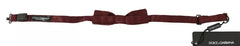Dolce & Gabbana Bordeaux Silk Floral Faille Adjustable Bow Tie - Neckties