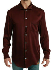 Dolce & Gabbana Bordeaux Silk Pajama Casual Shirt - IT40 | M - Loungewear Tops