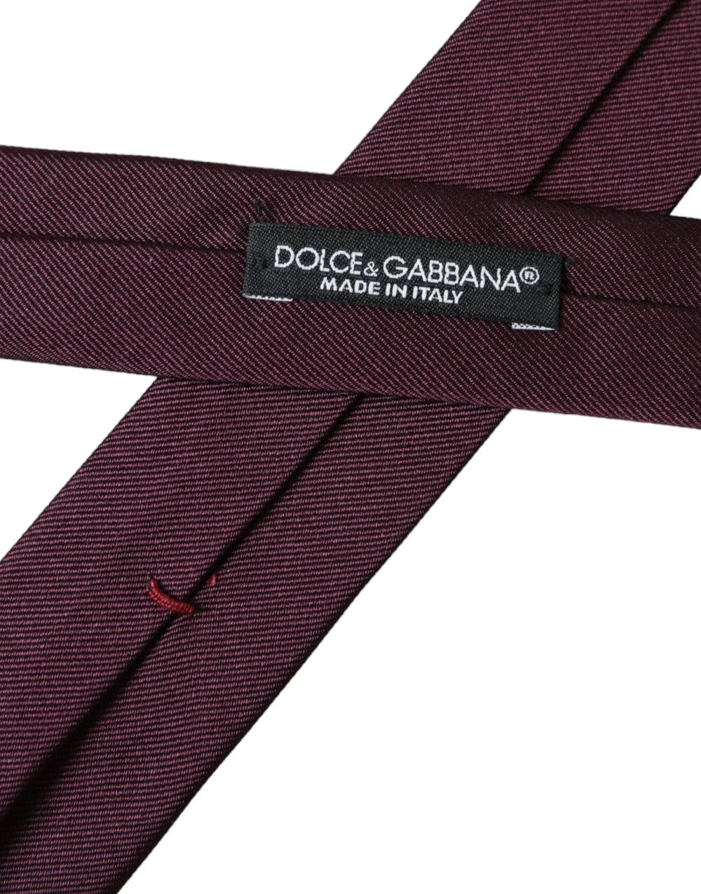 Dolce & Gabbana Bordeaux Solid 100% Silk Adjustable Men Tie - Neckties