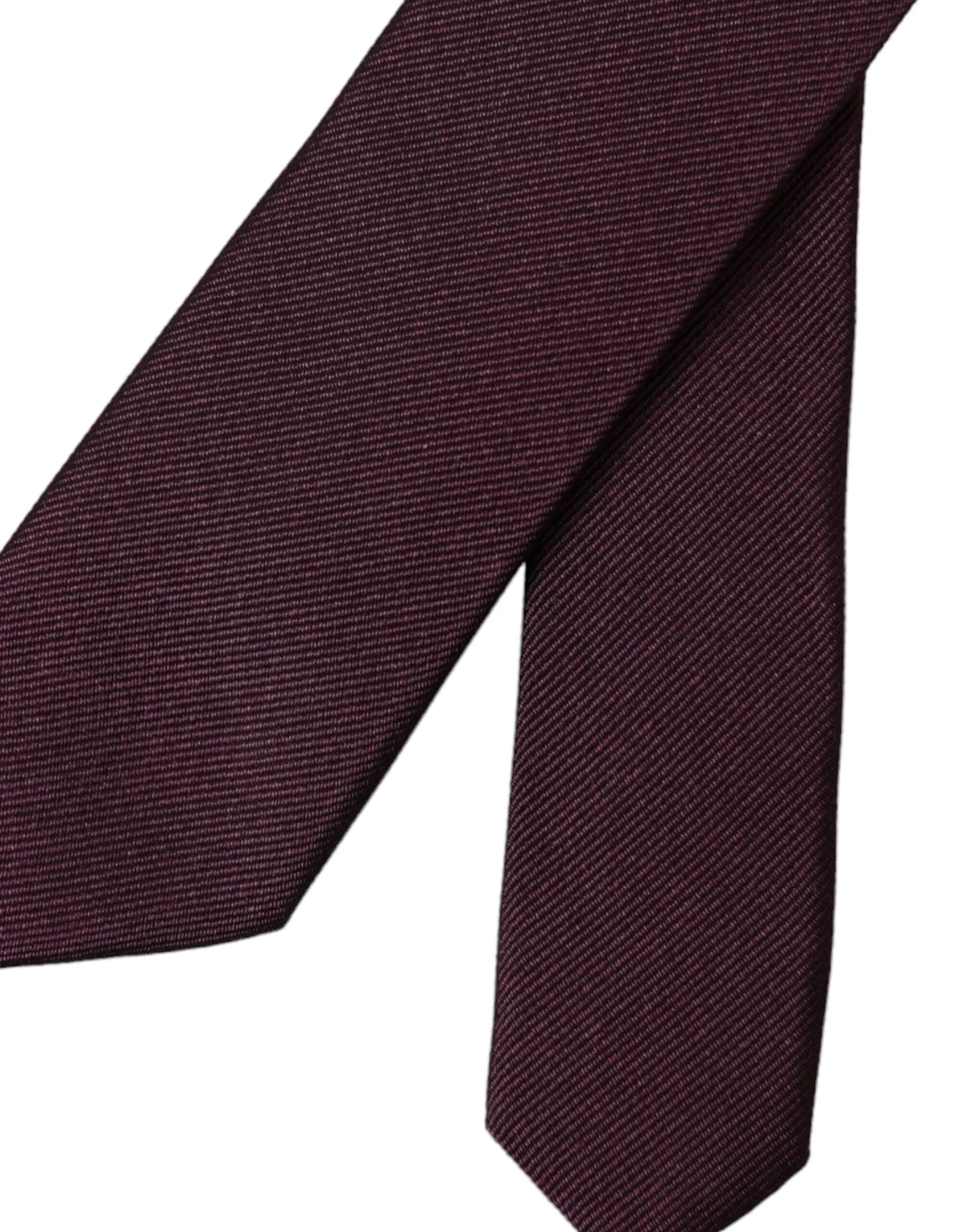 Dolce & Gabbana Bordeaux Solid 100% Silk Adjustable Men Tie - Neckties