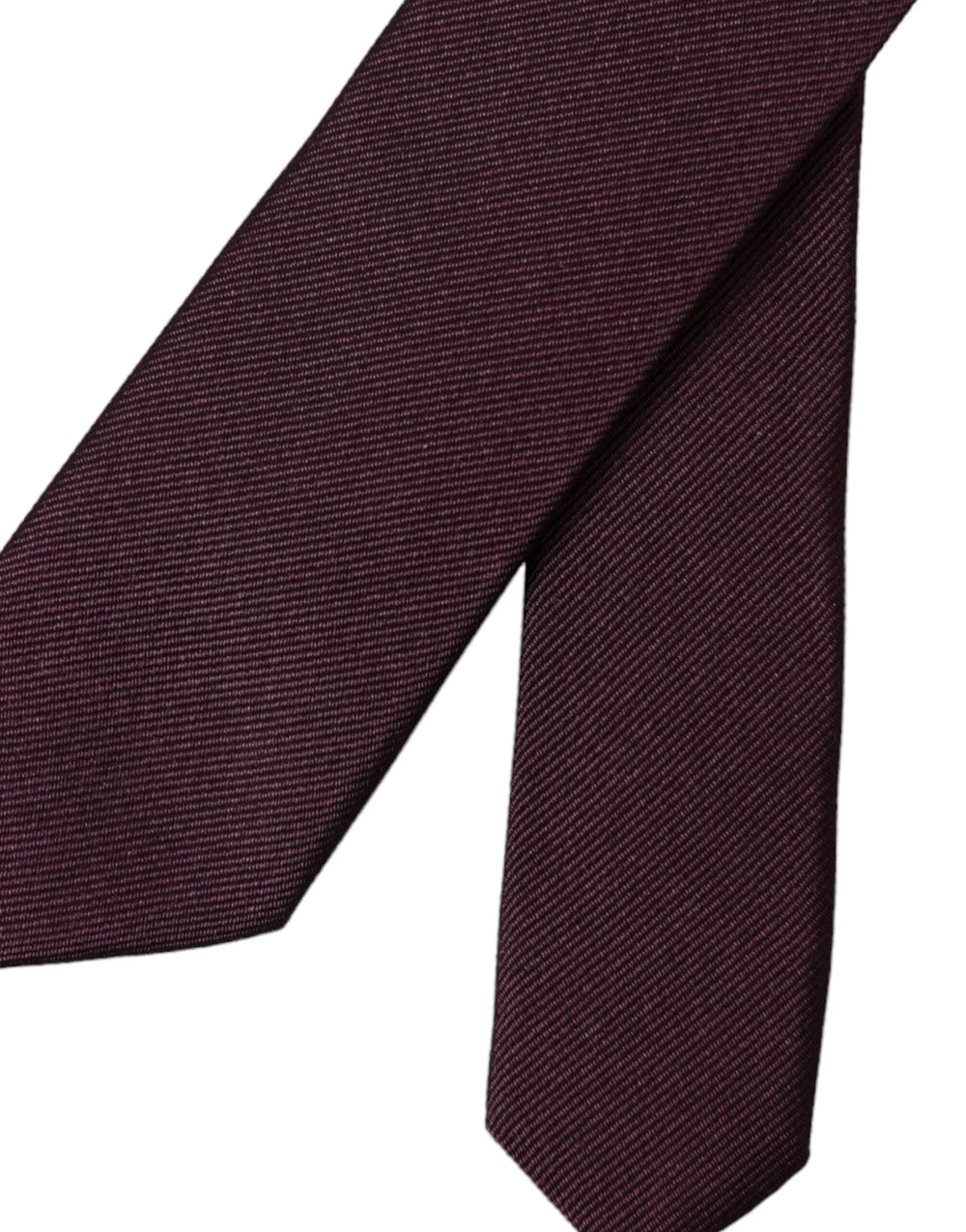 Dolce & Gabbana Bordeaux Solid 100% Silk Adjustable Men Tie - Neckties