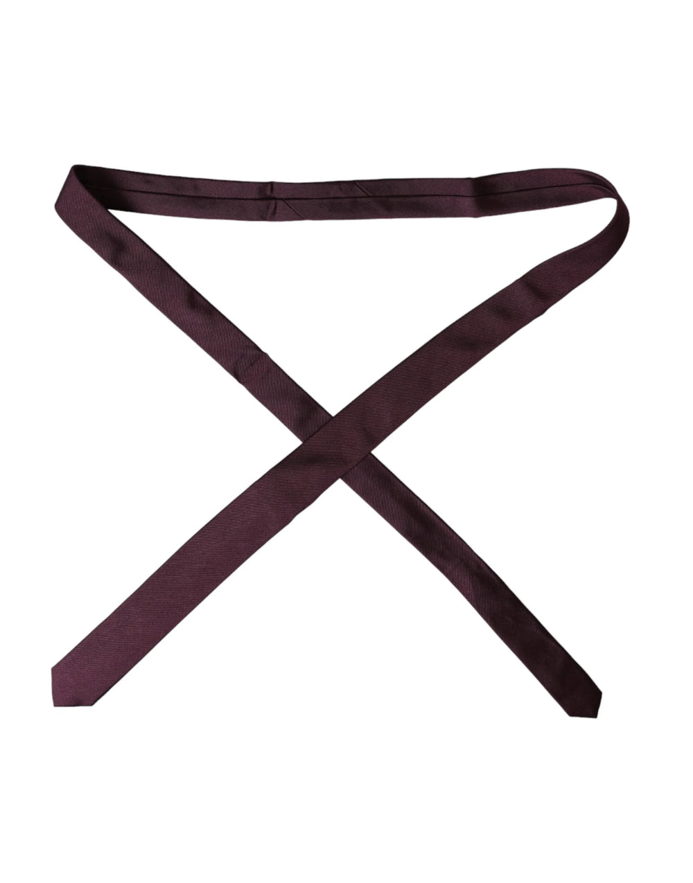 Dolce & Gabbana Bordeaux Solid 100% Silk Adjustable Men Tie - Neckties