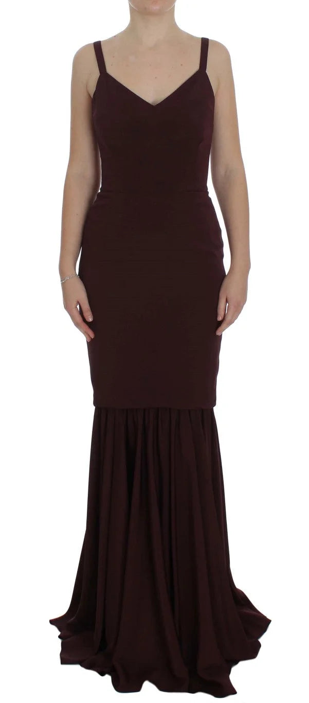 Dolce & Gabbana Bordeaux Stretch Full Length Sheath Dress - IT40|S - Dresses