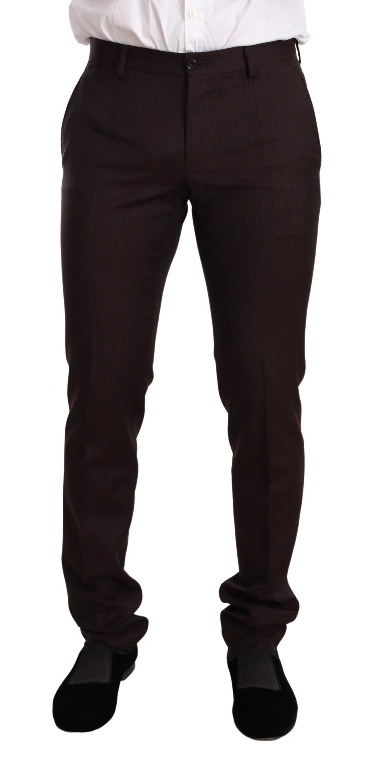 Dolce & Gabbana Bordeaux Wool MARTINI Slim Fit Suit - IT46 | S - Pant Suits