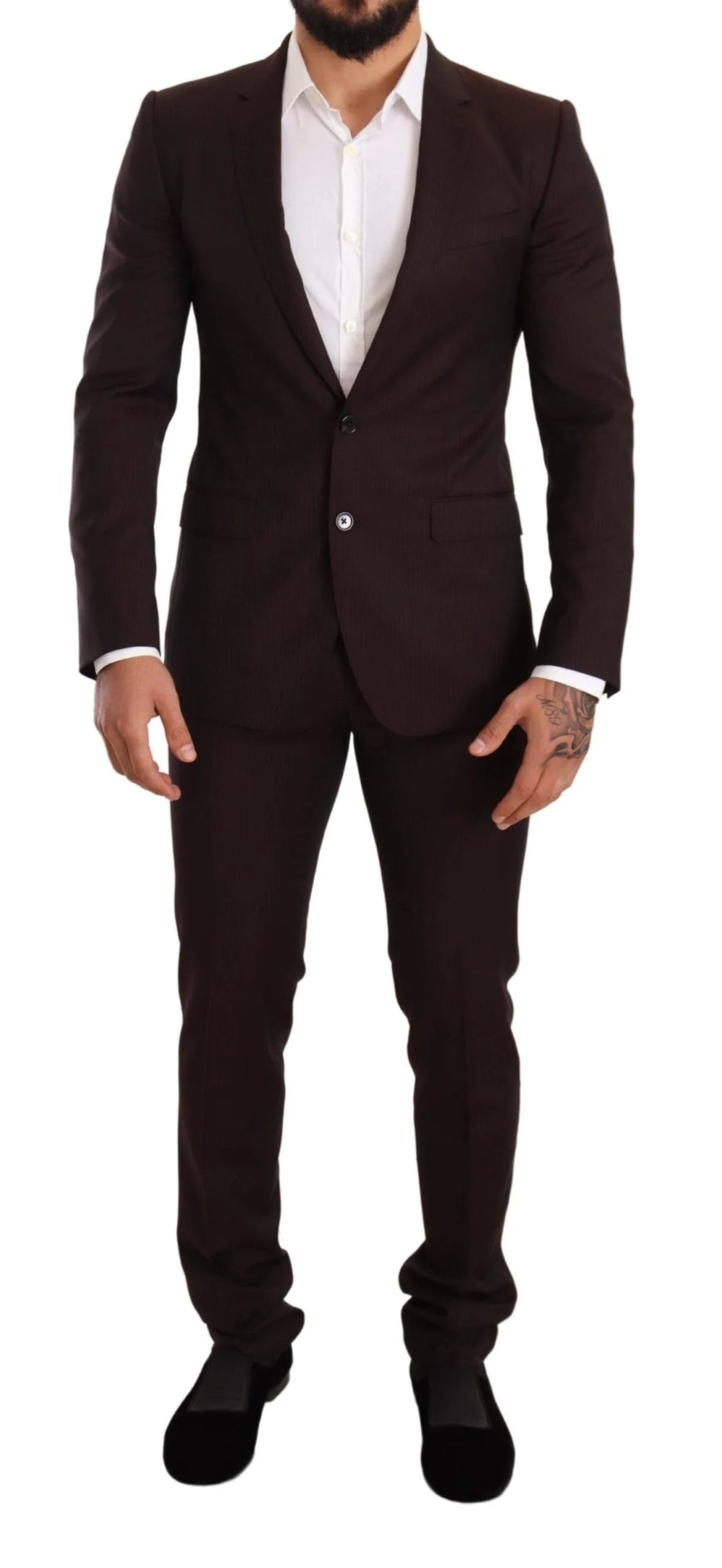 Dolce & Gabbana Bordeaux Wool MARTINI Slim Fit Suit - IT46 | S - Pant Suits