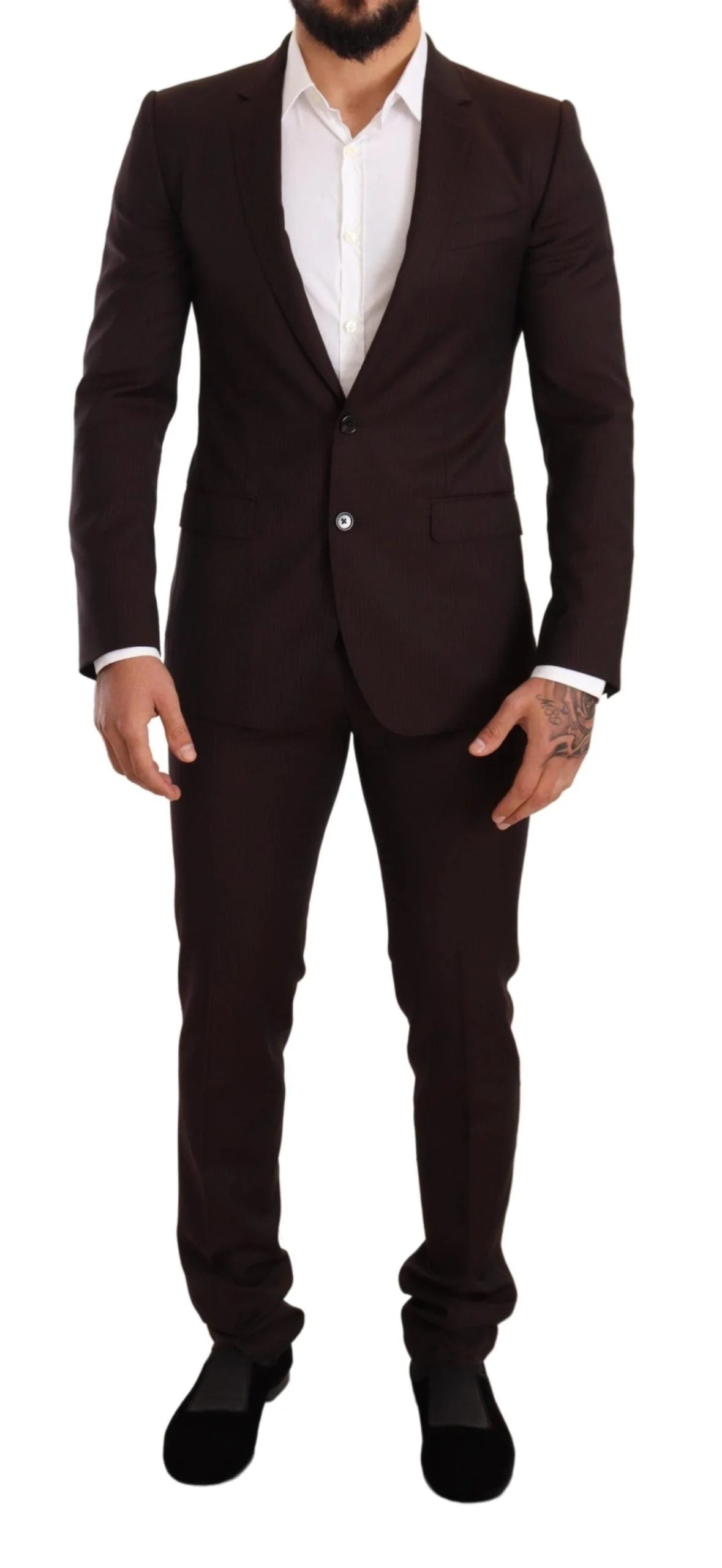 Dolce & Gabbana Bordeaux Wool MARTINI Slim Fit Suit - IT46 | S - Pant Suits