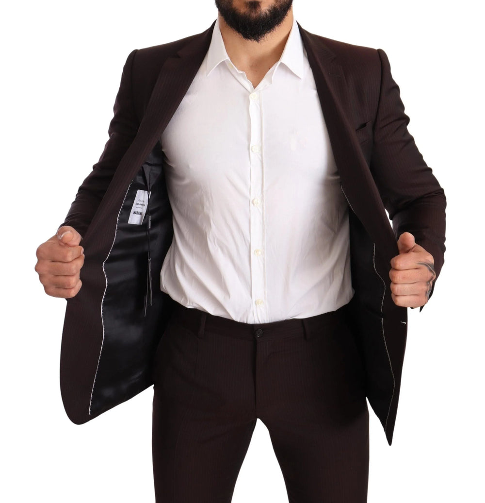 Dolce & Gabbana Bordeaux Wool MARTINI Slim Fit Suit - IT46 | S - Pant Suits