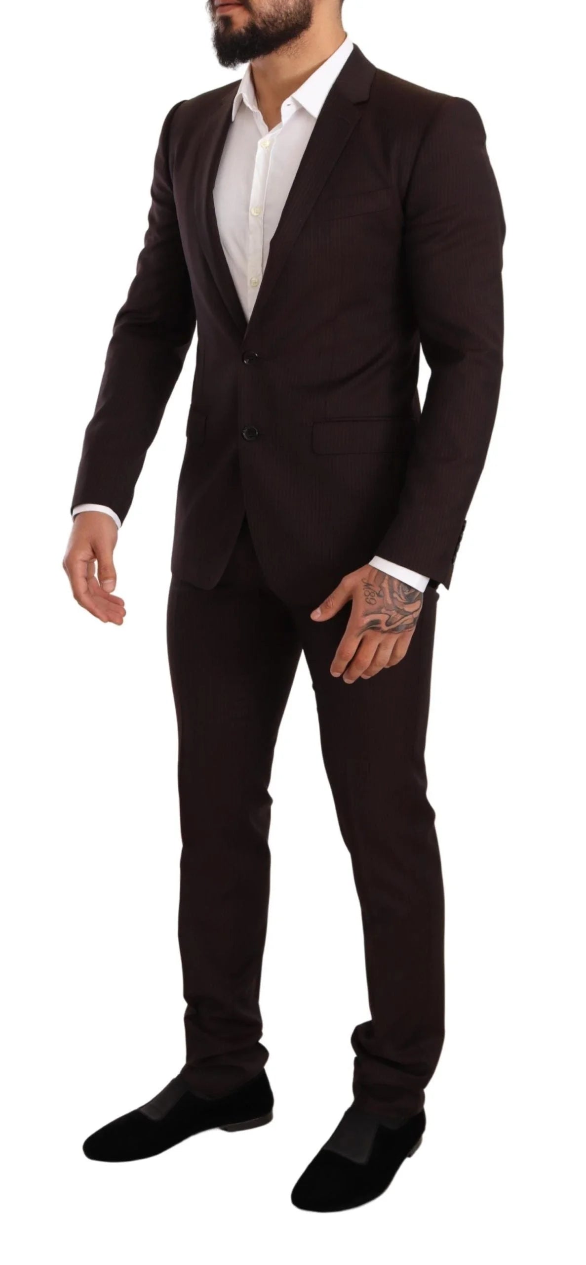 Dolce & Gabbana Bordeaux Wool MARTINI Slim Fit Suit - IT46 | S - Pant Suits