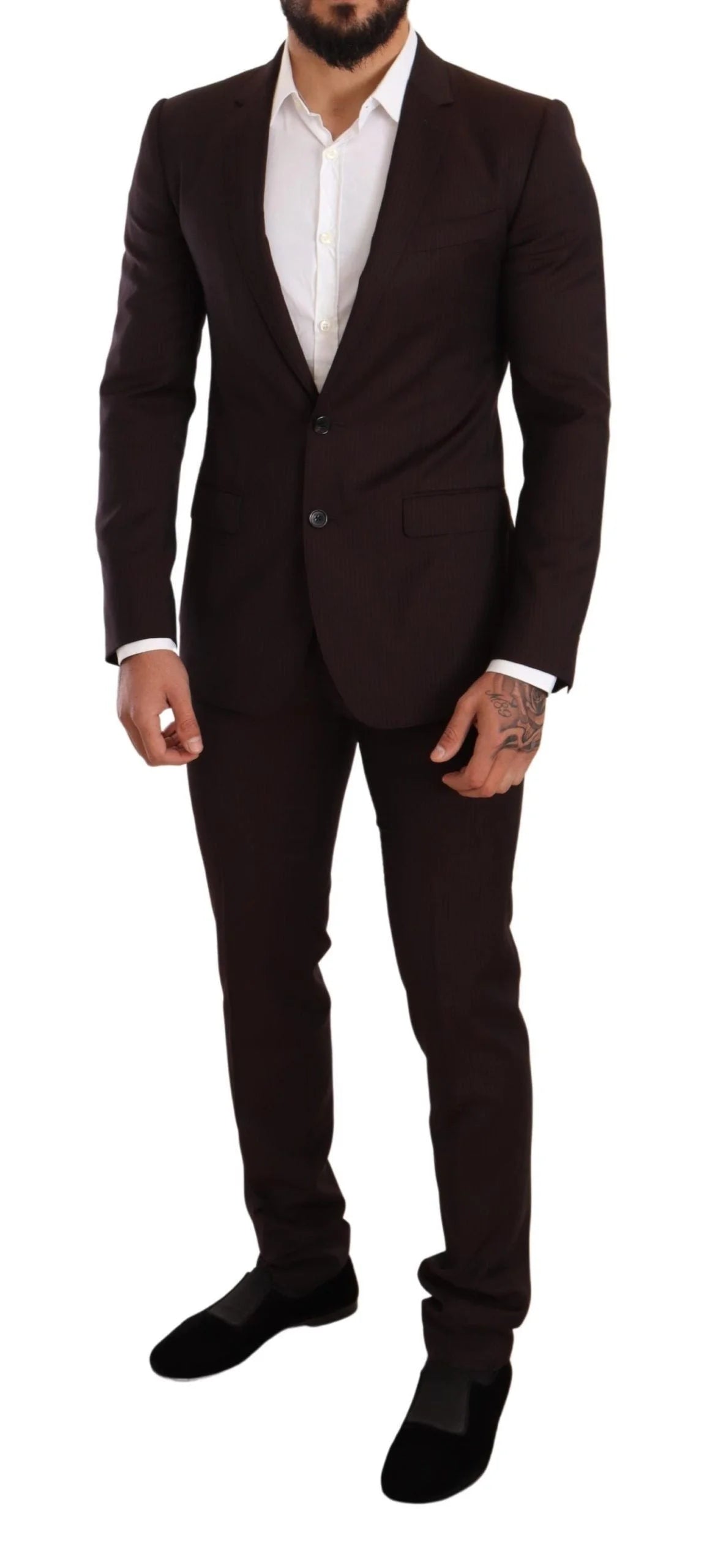Dolce & Gabbana Bordeaux Wool MARTINI Slim Fit Suit - IT46 | S - Pant Suits