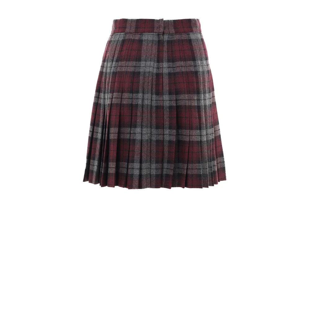 Dolce & Gabbana Bordeaux Wool Mini Skirt - IT40|S