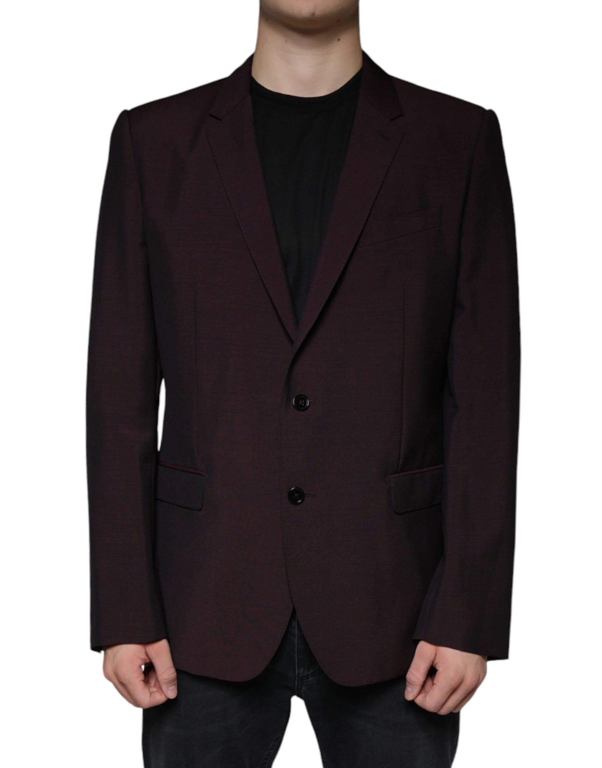 Dolce & Gabbana Bordeaux Wool Single Breasted Dress Blazer - IT54 | XL - Sport Jackets