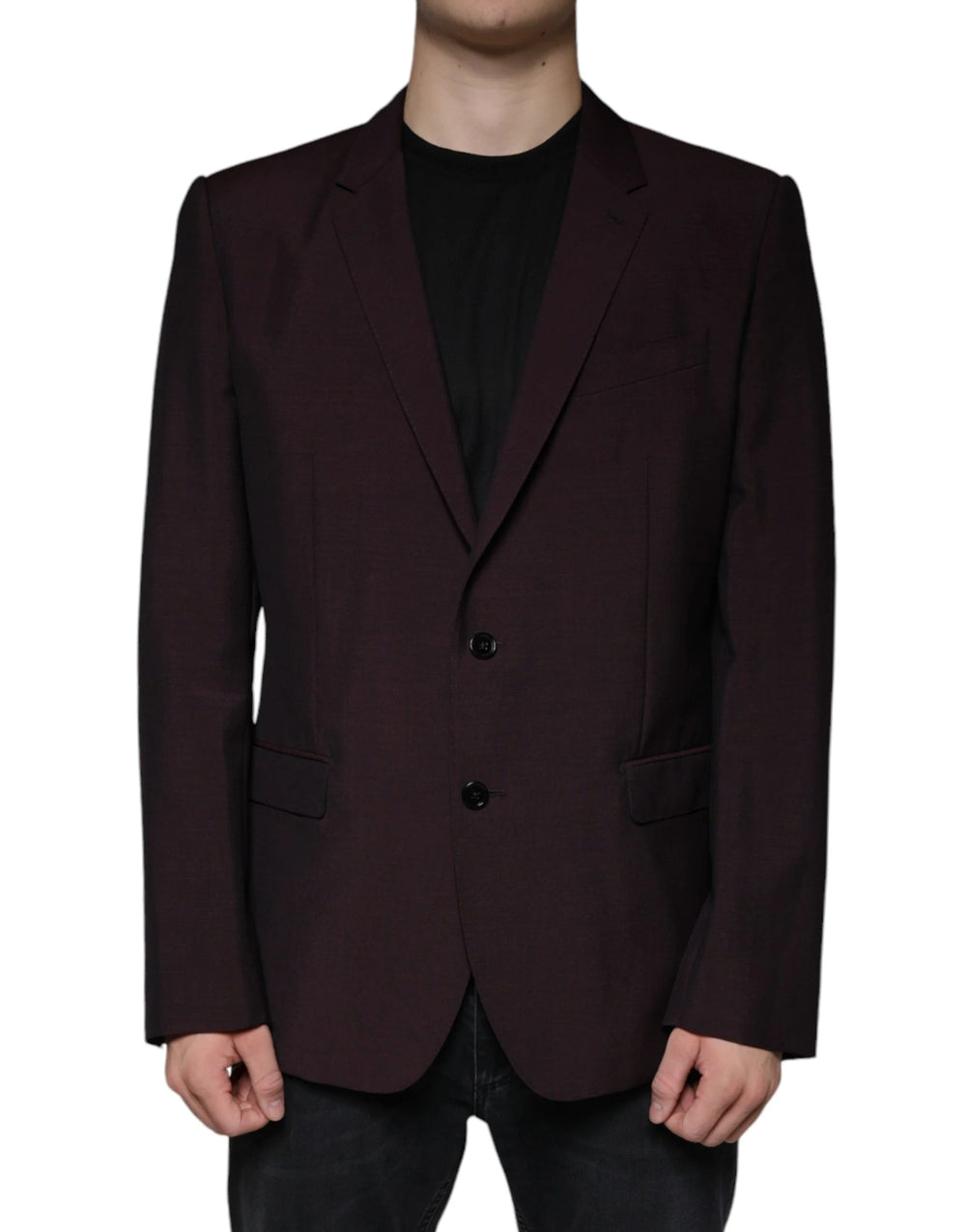 Dolce & Gabbana Bordeaux Wool Single Breasted Dress Blazer - IT54 | XL - Sport Jackets
