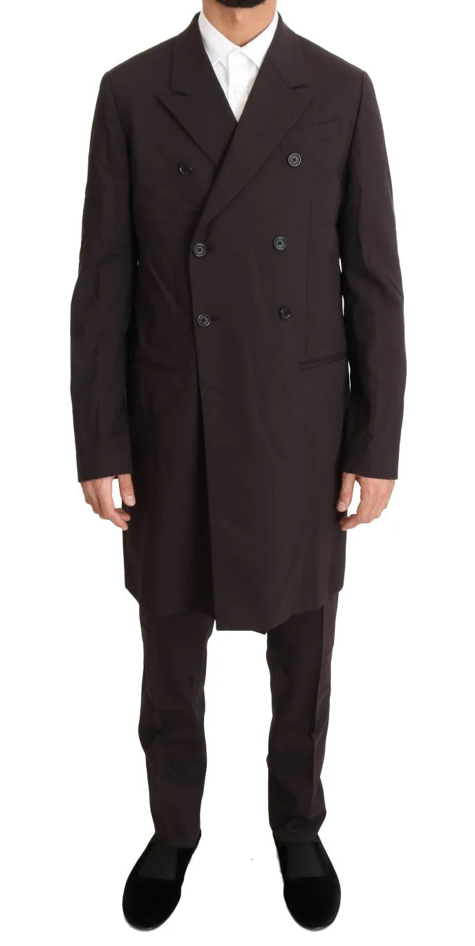 Dolce & Gabbana Bordeaux Wool Stretch Long 3 Piece Suit - IT48 | M - Pant Suits